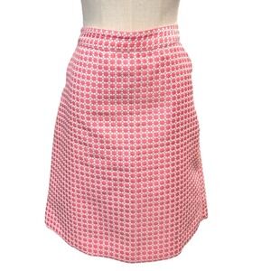 Brooks Brothers Pink White Floral A Line Knee Length Skirt Women's 10 pockets